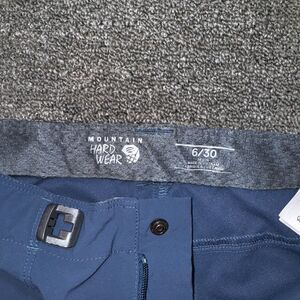 Mountain Hardwear Pants Womens 6/30 Blue Zip-Pockets Hike Walk Belted